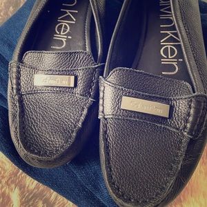 Calvin Klein leather flats.